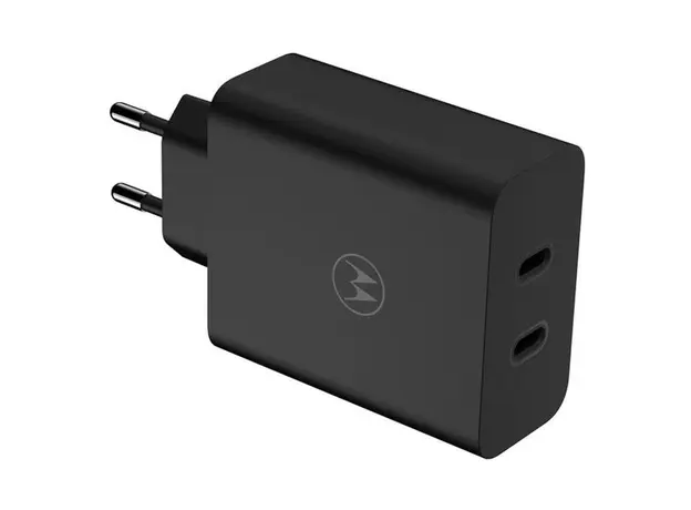 Charger Motorola TurboPower 125W Duo Charger PG38C06632, 2 x USB-C, GaN, with 2 m USB-C Cable, Black, 2 image