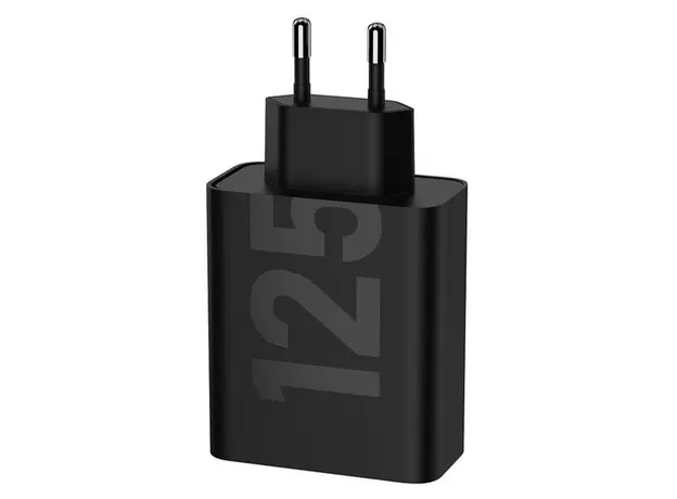 Charger Motorola TurboPower 125W Duo Charger PG38C06632, 2 x USB-C, GaN, with 2 m USB-C Cable, Black