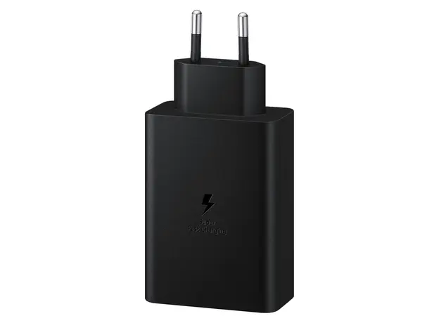 Mobile Charger Samsung 65W Power Adapter Trio EP-T6530NBEGEU, 2x USB-C, USB-A, Super Fast Charging 2.0, Black, 3 image