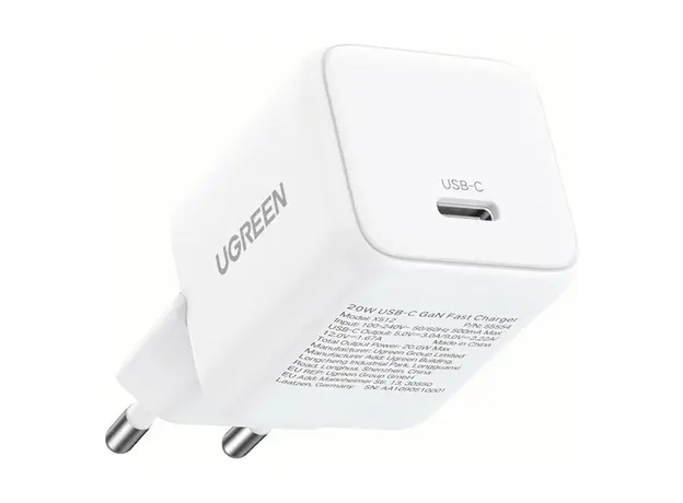 Mobile Charger UGREEN X512 (55554), 20W, Type-C GaN Fast Charger, White, 4 image
