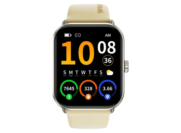 Smart Watch Weofly Active 2, 1.85" IPS, Bluetooth Calling, IP68, Gold, 2 image