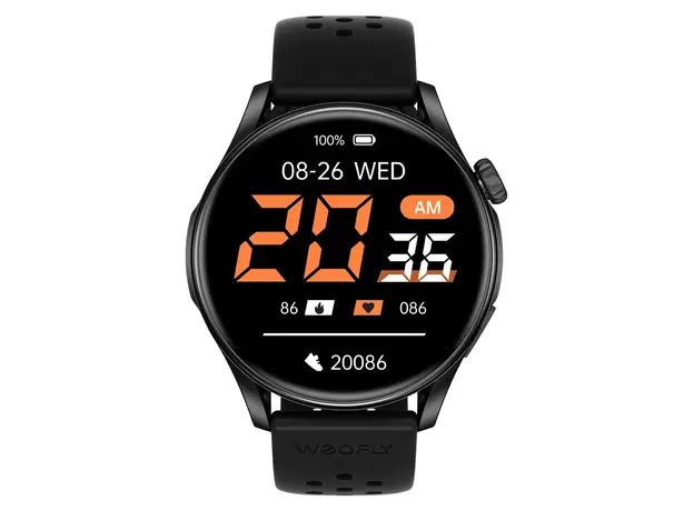 Smart Watch Weofly Curve 2, 1.43" AMOLED, 3ATM, 360mAh, Bluetooth 5.3, Black