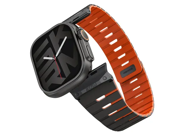 Smart Watch Strap Skinarma Gemini Magnetic Apple Watch 49/46/45/44mm, Silicone Rubber, Sienna, 2 image