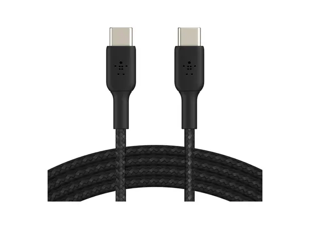 USB Cable Belkin BoostCharge Braided USB-C to USB-C Cable 60W, 1m, Black CAB004bt1MBK, 2 image
