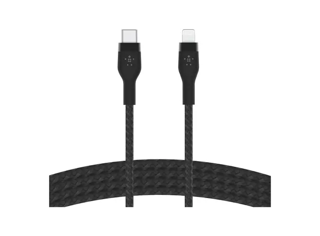 USB Cable Belkin BoostCharge PRO Flex USB-C to Lightning Braided Silicone Cable 1M CAA011bt1MBK Black