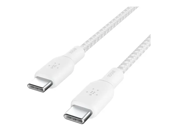 USB Cable Belkin BoostCharge USB-C to USB-C Braided Cable 100W 2M CAB014bt2MWH, White, 5 image