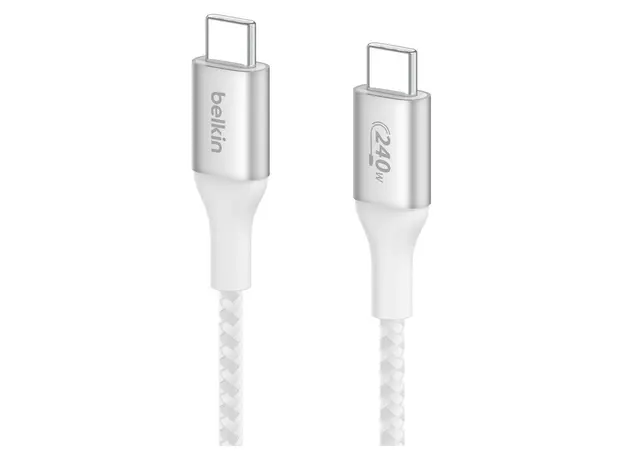 USB Cable Belkin CAB015bt1MWH BoostCharge USB-C to USB-C Braided Cable 240W, 1m, White, 4 image