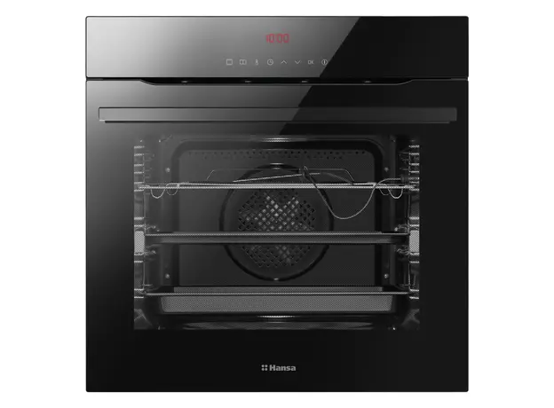Built-in Oven Hansa BOEB697688, 77 L, 12 Functions, 19 Programmes, Telescopic Rails, Black, 2 image