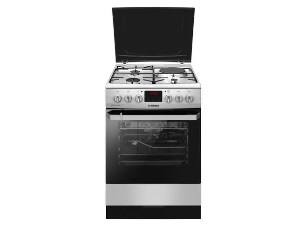 Cooker Hansa FCMX68209, 3 Gas + 1 Electric, Electric Oven 62 L, 60x60x85 cm, Stainless Steel, 2 image