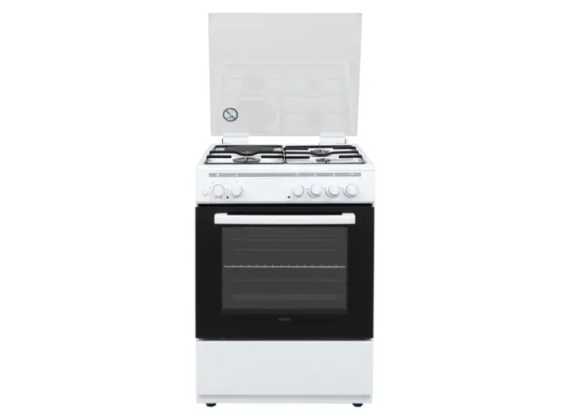 Gas Cooker Vestel C 613 W (F66FE31), 3 Gas + 1 Electric Burners, 61 L Electric Oven, Convection, 60x60x85 cm, White, 2 image