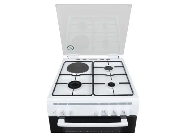 Gas Cooker Vestel C 613 W (F66FE31), 3 Gas + 1 Electric Burners, 61 L Electric Oven, Convection, 60x60x85 cm, White, 4 image