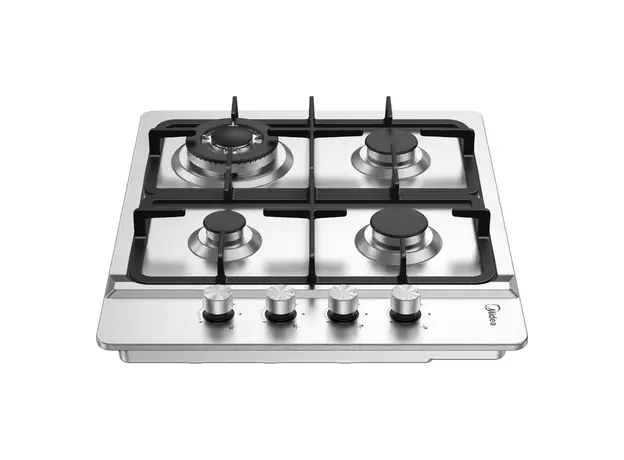 Gas Hob Midea MG613TX, Built-in, 4 Burners, WOK, 59 cm, Stainless Steel, 4 image