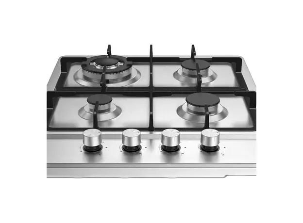 Gas Hob Midea MG613TX, Built-in, 4 Burners, WOK, 59 cm, Stainless Steel, 5 image