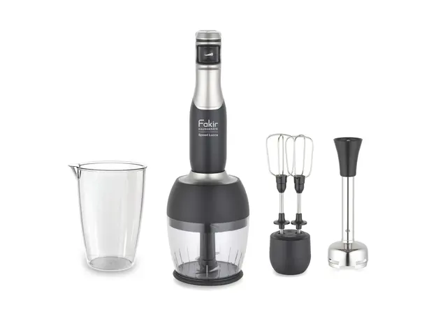 Hand Blender Set Fakir Speed Lucca 41004814, 1000W, Turbo, 500 ml Chopper, 900 ml Beaker, Black/Silver