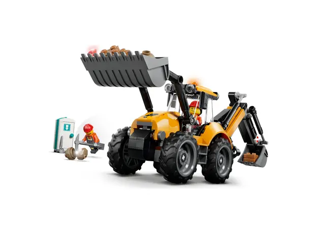 LEGO City 60480 Yellow Backhoe Loader, Toy Backhoe Loader, 301 Pieces, 7+, 3 image