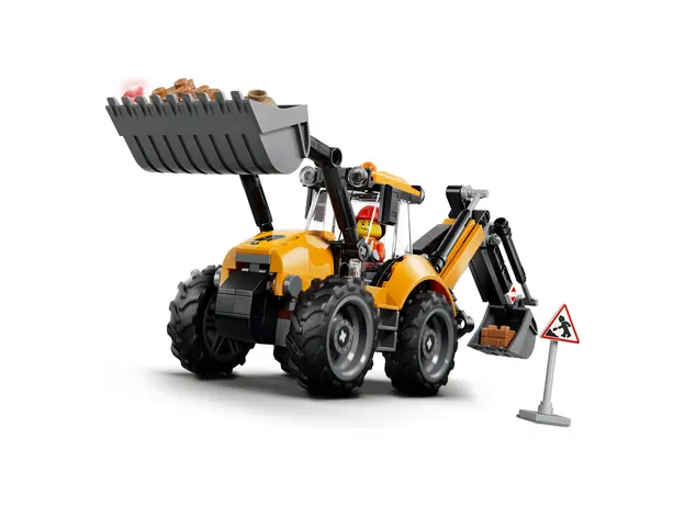 LEGO City 60480 Yellow Backhoe Loader, Toy Backhoe Loader, 301 Pieces, 7+, 5 image