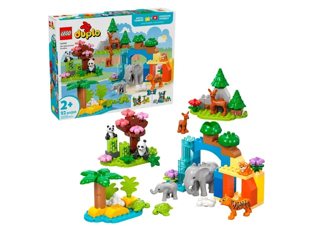 LEGO Constructor DUPLO 3in1 Wild Animal Families 10446, 92 Pieces, 2+