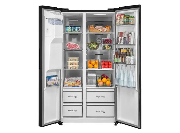 Refrigerator Toshiba GR-RS755WI-PMJ(05), Side by Side, 582 L, Inverter, A++, Morandy Grey, 4 image