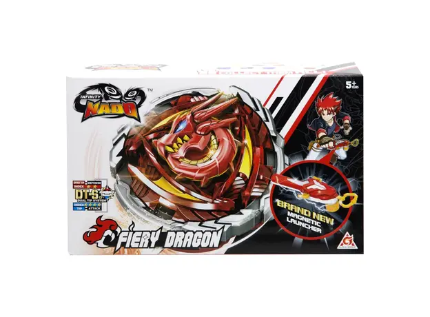 Spinning Top AULDEY Infinity Nado YW634302 Original Series Fiery Dragon, with Launcher, 5+