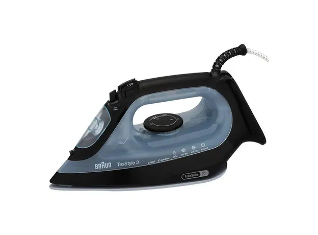 Steam Iron Braun TexStyle 3 SI3055BK, 2400W, 180 g/min, FreeGlide 3D, SuperCeramic, Black