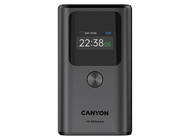 Power Bank CANYON OnPower 130 CNS-CPB130DG 10000mAh PD30W, TFT Display, 2x USB-C + USB-A, Dark Grey, 2 image