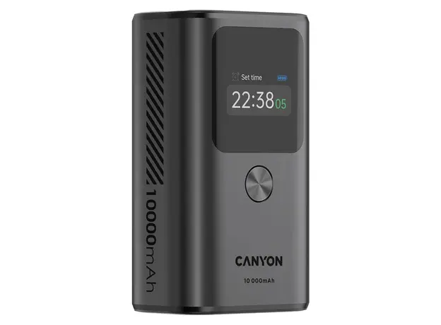 Power Bank CANYON OnPower 130 CNS-CPB130DG 10000mAh PD30W, TFT Display, 2x USB-C + USB-A, Dark Grey