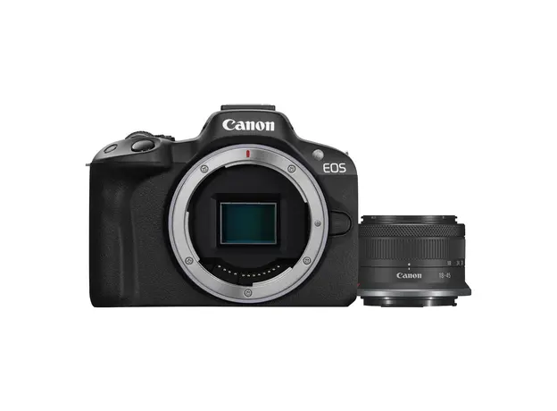 Camera Canon EOS R50 + RF-S 18-45mm F4.5-6.3 IS STM (5811C033), 24.2MP APS-C, 4K, Black, 2 image