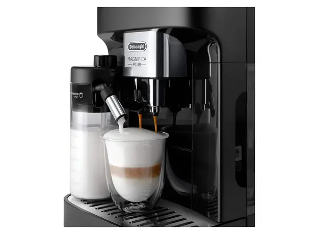 Coffee Machine Delonghi ECAM320.60.B Magnifica Plus, 1450W, 15 bar, 1.9 L, LatteCrema Hot, 3.5" Touch Display, Black, 3 image