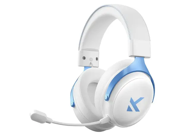 Headset MCHOSE V9 Pro HW-V9-3 Wireless Gaming Headset, 2.4GHz/BT/Type-C, 7.1, 53mm, 2000mAh, Sky White, 2 image