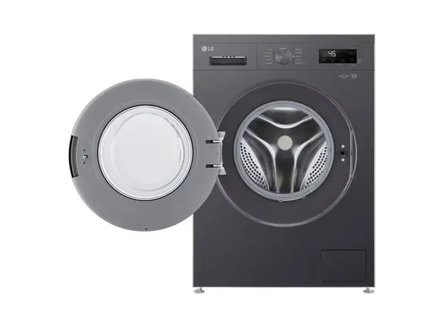 Washing Machine LG F2Y2HYP6J.AMBQME3, 7 kg, 1200 rpm, Inverter Direct Drive, LG ThinQ Wi-Fi, Middle Black, 2 image