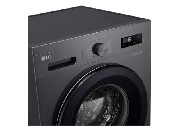 Washing Machine LG F2Y2HYP6J.AMBQME3, 7 kg, 1200 rpm, Inverter Direct Drive, LG ThinQ Wi-Fi, Middle Black, 3 image