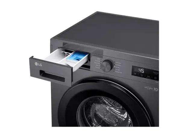 Washing Machine LG F2Y2HYP6J.AMBQME3, 7 kg, 1200 rpm, Inverter Direct Drive, LG ThinQ Wi-Fi, Middle Black, 5 image