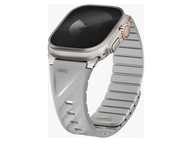 Smart Watch Strap Uniq Fluo Dual-Secure Apple Watch 49/46/45/44/42/41/40mm, Silicone, Mist Grey, 2 image