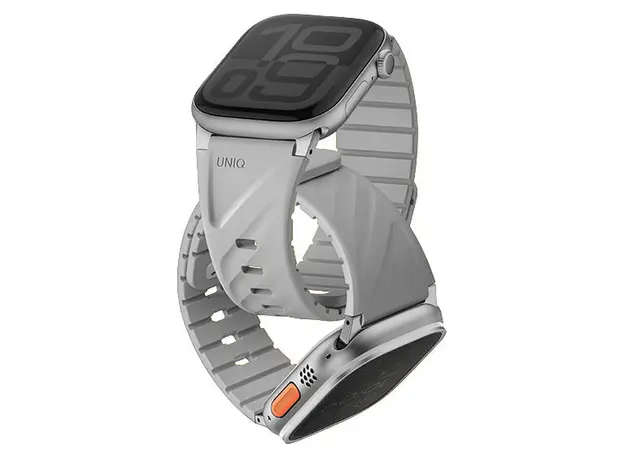 Smart Watch Strap Uniq Fluo Dual-Secure Apple Watch 49/46/45/44/42/41/40mm, Silicone, Mist Grey, 4 image