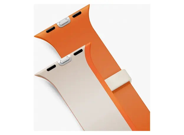 Smart Watch Strap Uniq Revix IV Reversible Magnetic Apple Watch 49/46/45/44mm, Silicone, Clay/Volt Orange, 4 image