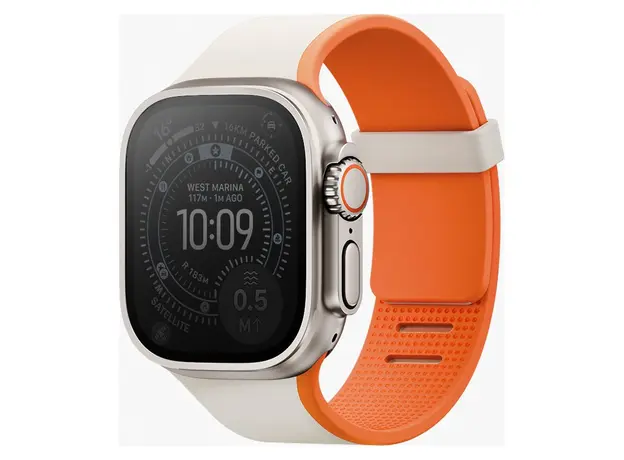 Smart Watch Strap Uniq Revix IV Reversible Magnetic Apple Watch 49/46/45/44mm, Silicone, Clay/Volt Orange
