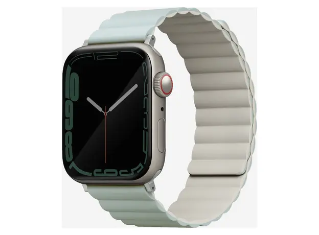 Smart Watch Strap Uniq Revix Reversible Magnetic Apple Watch 41/40/38mm, Silicone, Sage/Beige