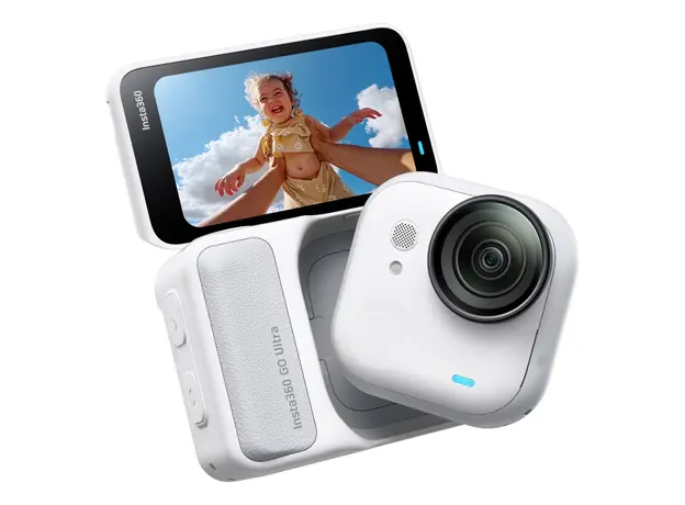 Action Camera Insta360 GO Ultra Lifestyle Bundle, 4K 60fps, 1/1.28" Sensor, 50MP, 2.5" Flip Screen, Arctic White