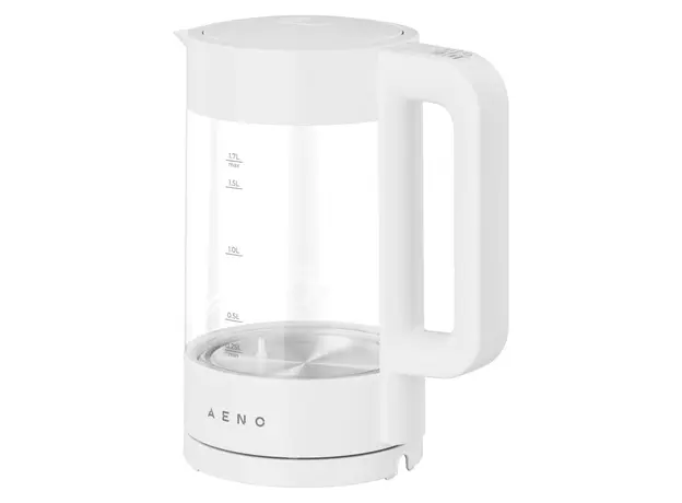 Electric Kettle AENO EK5 AEK0005, 1.7L, 1850-2200W, 40-100°C, Keep Warm 30 min, Glass, White, 2 image