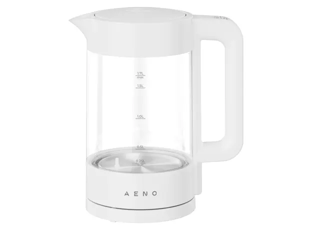Electric Kettle AENO EK5 AEK0005, 1.7L, 1850-2200W, 40-100°C, Keep Warm 30 min, Glass, White