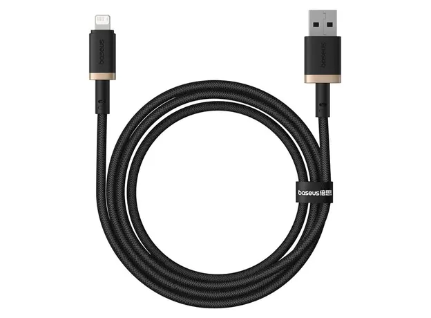 Cable Baseus Dura Series USB-A to Lightning 2.4A 1m P10377801U01-00, Black/Gold, 2 image