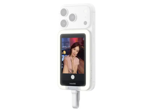 Magnetic Selfie Screen Insta360 Snap Selfie Screen with Light, 3.5", with Fill Light, White, 2 image