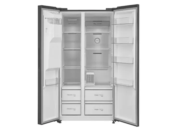 Refrigerator Toshiba GR-RS755WI-PMJ(05), Side by Side, 582 L, Inverter, A++, Morandy Grey, 3 image