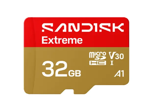 Memory Card SanDisk 32GB Extreme microSDHC UHS-I Card + SD Adapter 100MB/s V30 A1 SDSQXAF-032G-GN6AA, 2 image