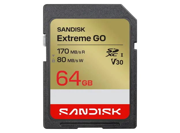 Memory Card SanDisk 64GB Extreme GO SDXC UHS-I Card 170MB/S U3 V30/4K SDSDXGN-064G-GNCIN, 2 image