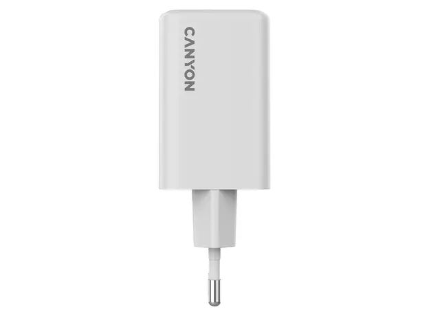 Wall Charger CANYON CU65ACC CNS-CUW65ACC, GaN 65W, 2x USB-C PD + 1x USB-A QC, EU, White, 4 image