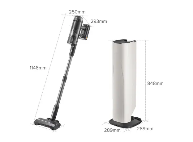 Vacuum Cleaner Roborock H60 Hub Ultra, Cordless Stick, 210AW, 90 min, Auto-Empty Dock 3L, White, 3 image