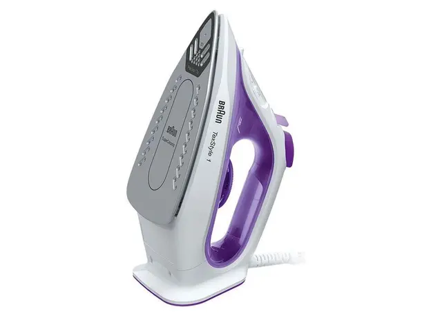 Steam Iron Braun TexStyle 1 SI1080VI, 2000W, 130 g/min, SuperCeramic, Violet/White, 2 image