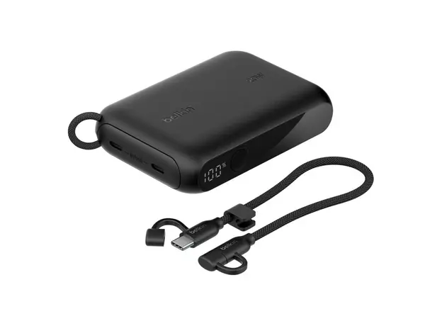 Power Bank Belkin BoostCharge Power Bank 10000mAh 20W Digital Display BPB027HQBK, 2x USB-C, Black, 2 image