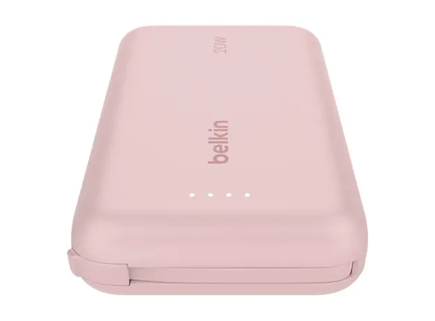 Power Bank Belkin BoostCharge Power Bank 10000mAh 20W With Integrated USB-C Cable BPB021HQPK Pink, 5 image